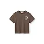 T-shirt w. embroidery ss dark brown