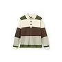Striped pique polo ls grey