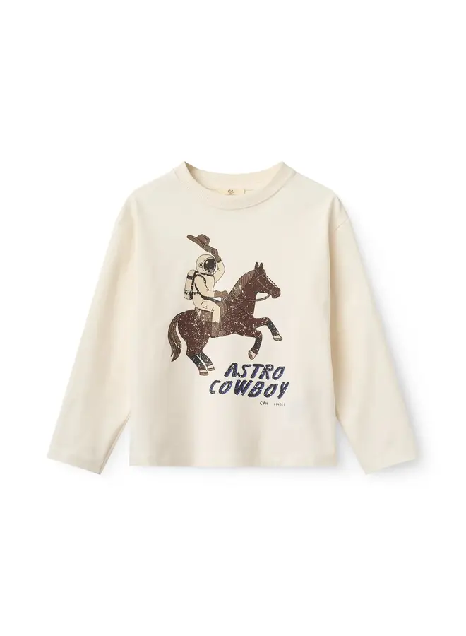 T-shirt ls w. print white