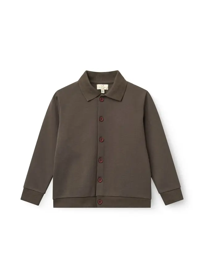 Super stretchy high school cardigan dark brown