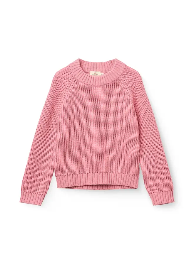 Knitted classic rib sweater pink blossom