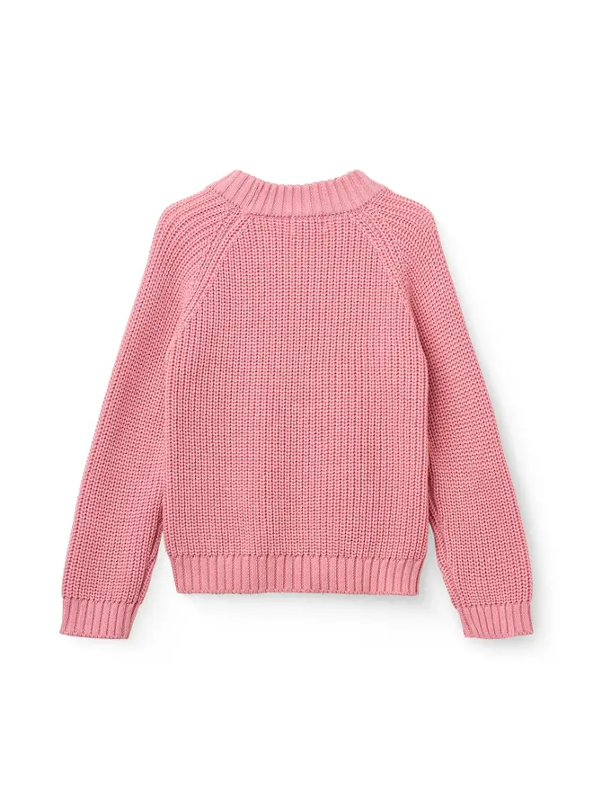 Knitted classic rib sweater pink blossom