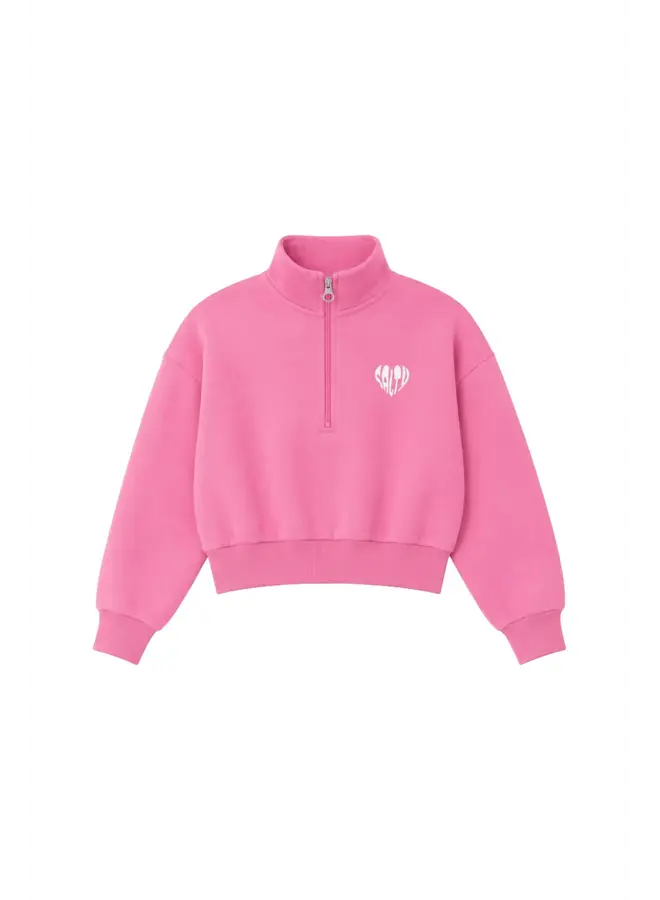 Sweater half zip pink