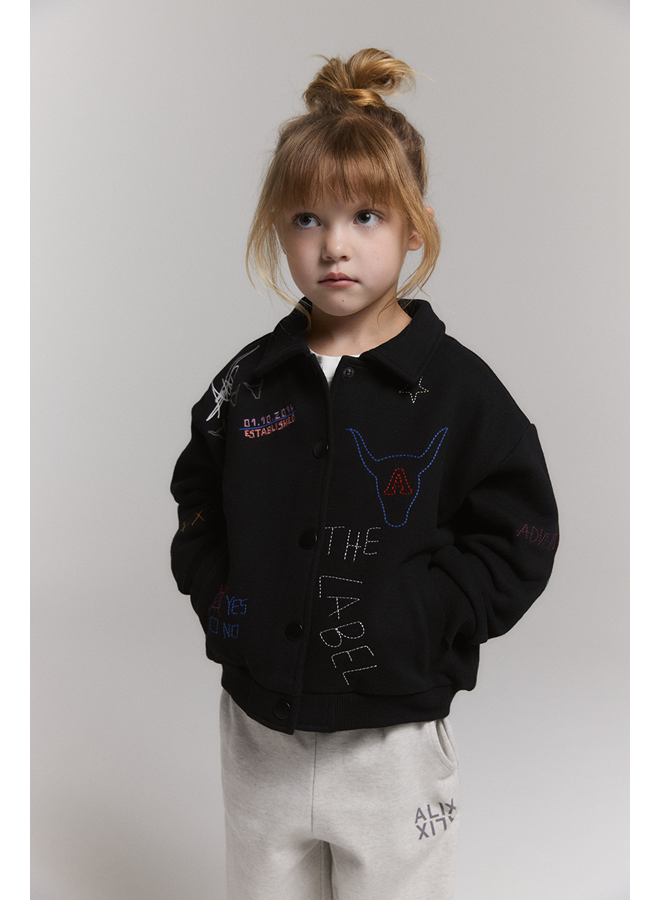 Knitted patches jacket