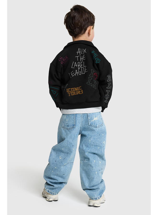 Knitted patches jacket