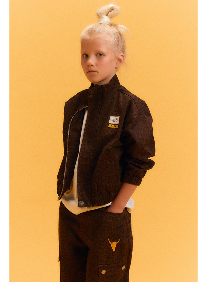 Kids woven leopard jacket