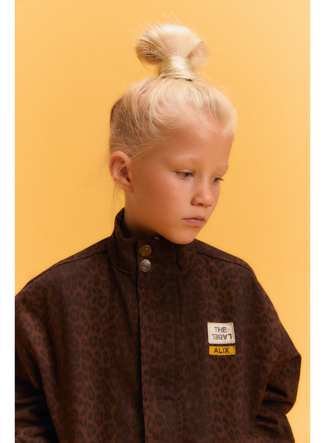 Kids woven leopard jacket