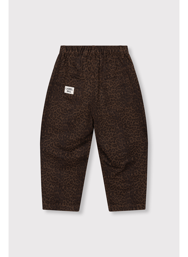 Woven leopard cargo pants