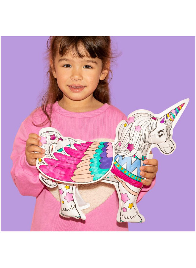 Ara créative opblaaspare kleurplaat unicorn