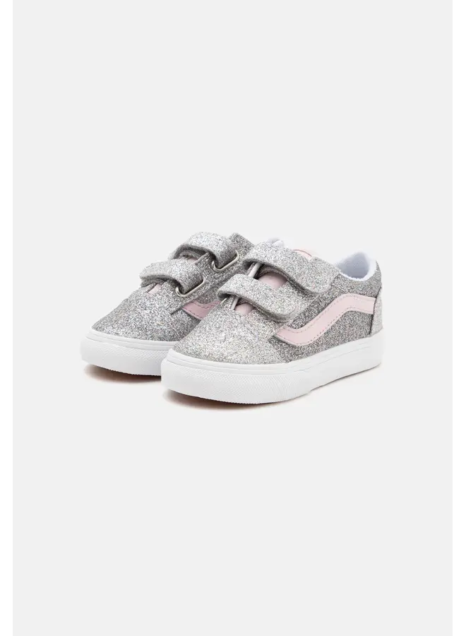 Old skool v glitter silver/pale petal