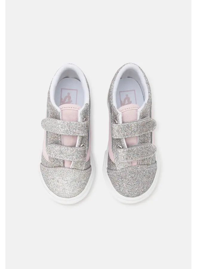 Old skool v glitter silver/pale petal