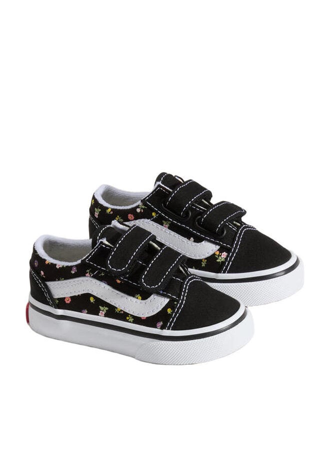 Old skool v ditsy floral black/sunset blush