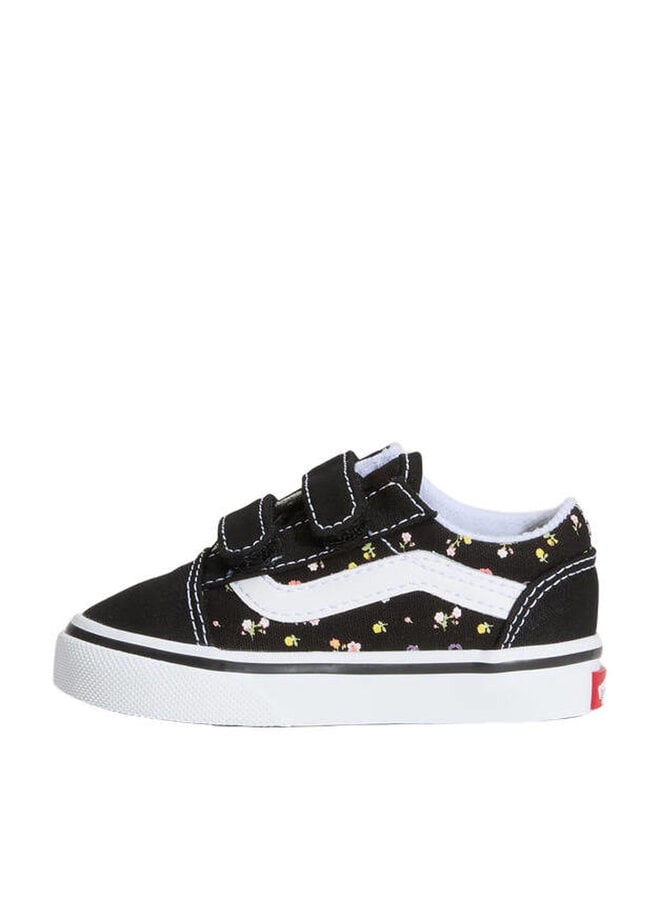 Old skool v ditsy floral black/sunset blush