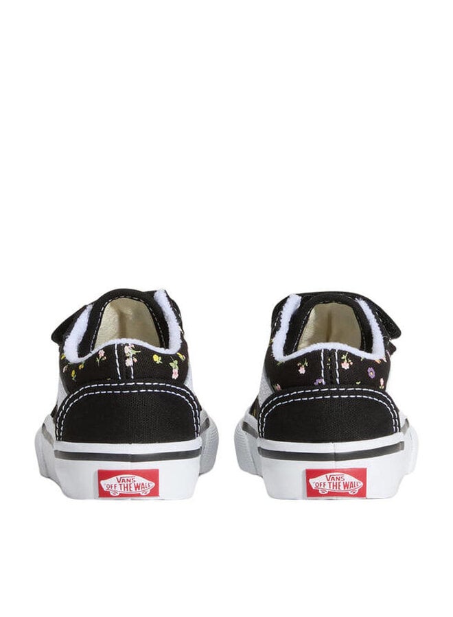 Old skool v ditsy floral black/sunset blush