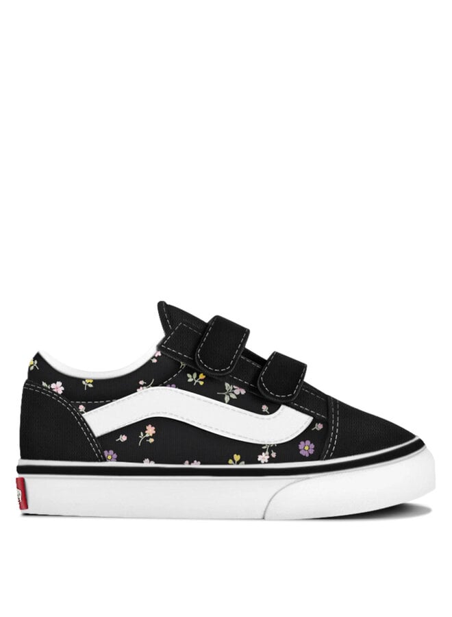 Old skool v ditsy floral black/sunset blush