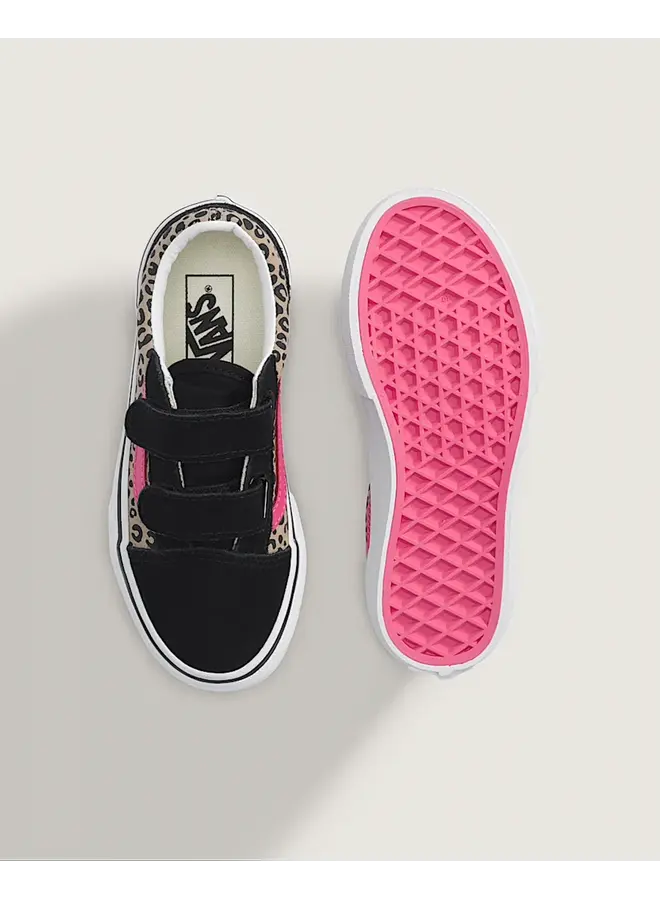 Old skool v leopard pop pink velvet/black