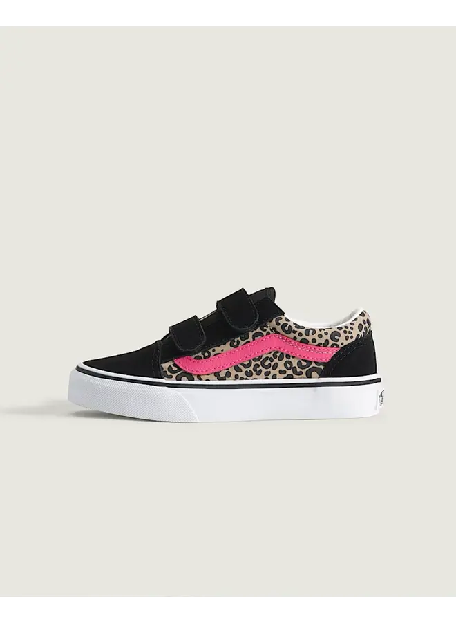 Old skool v leopard pop pink velvet/black