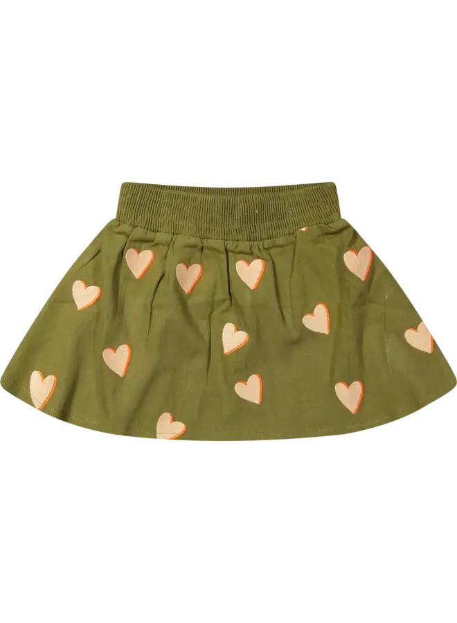 Skirt ronja twill embroidery hearts