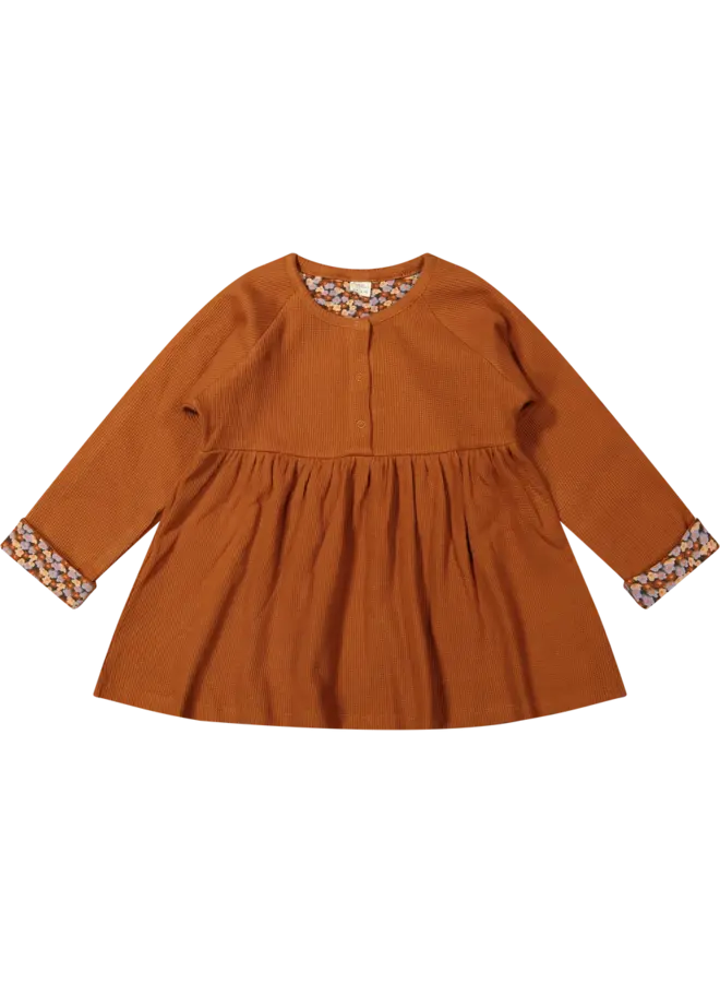 Dress asha rib waffle leather brown