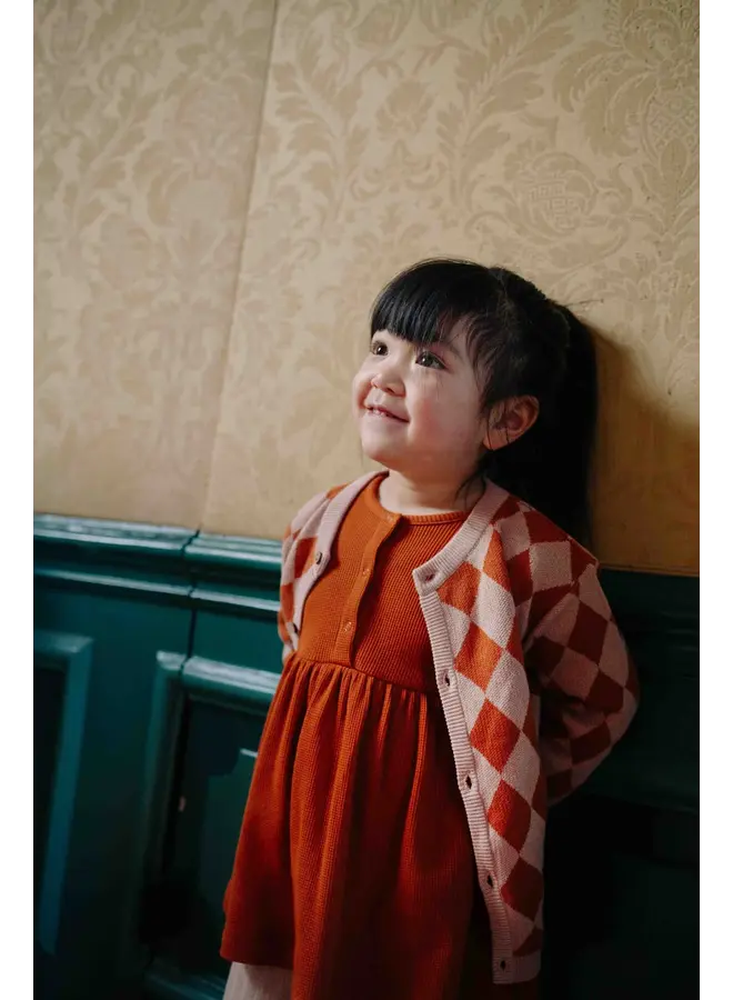 Dress asha rib waffle leather brown