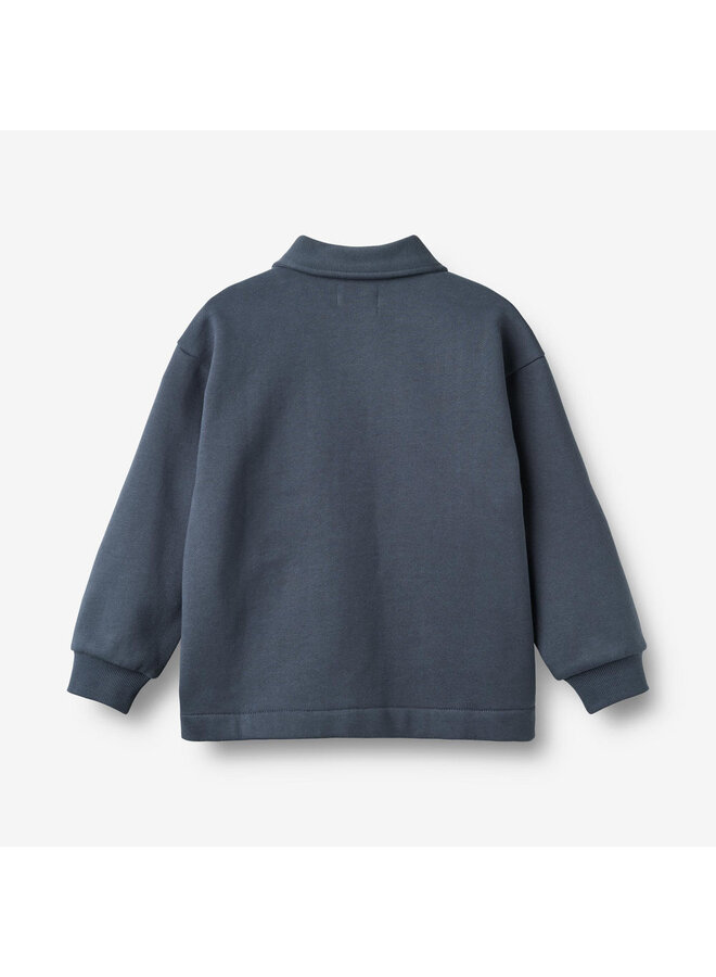 Sweat jacket carmine greyblue