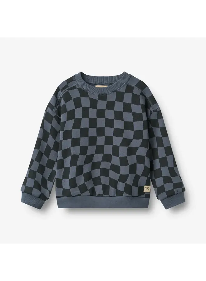 Sweater sandro navy blue check
