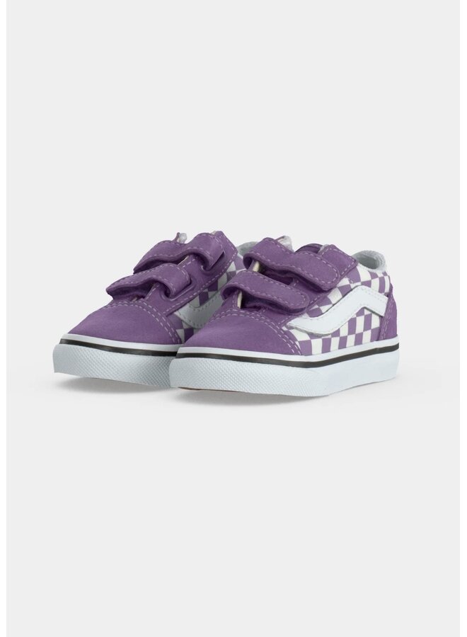Old Skool V color theory checkerboard prispurple