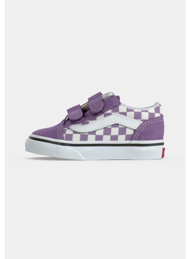 Old Skool V color theory checkerboard prispurple