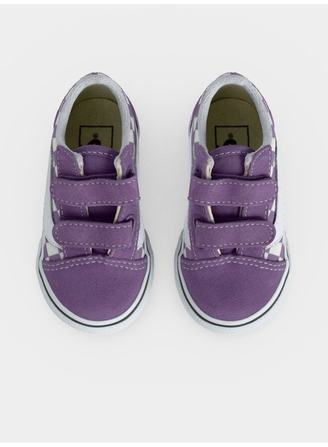 Old Skool V color theory checkerboard prispurple