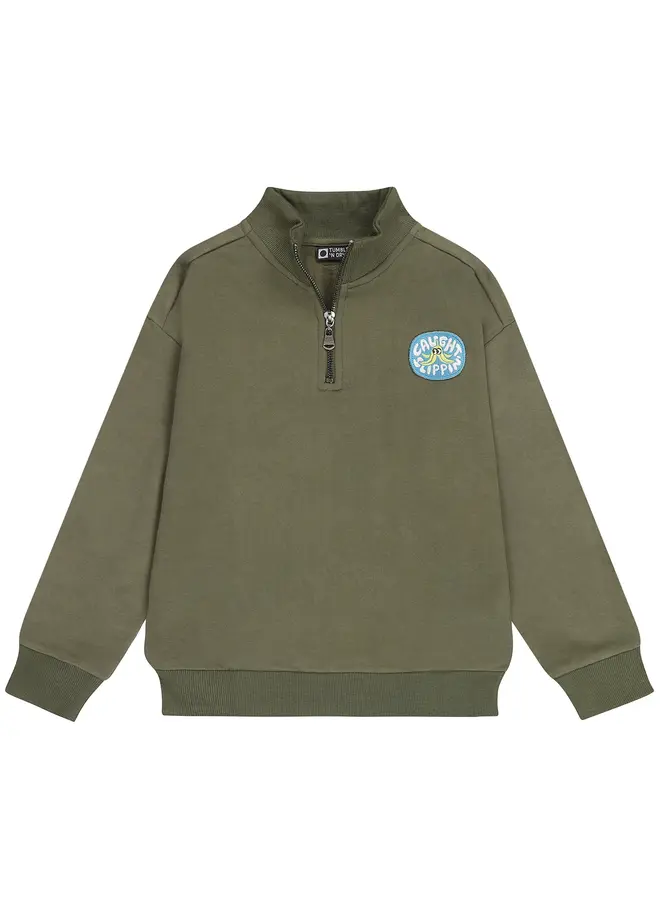 Milton sweater zip central green