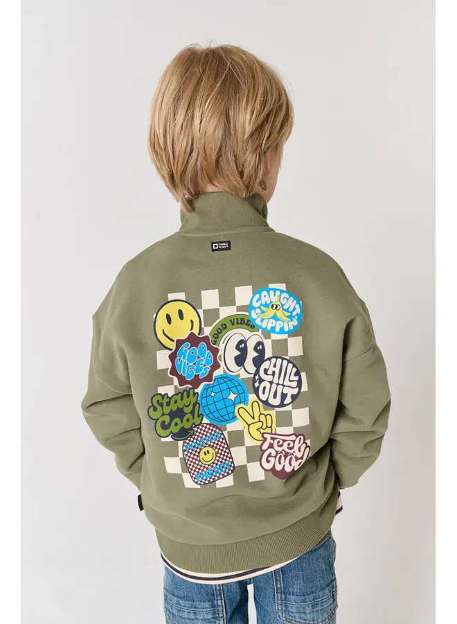 Milton sweater zip central green