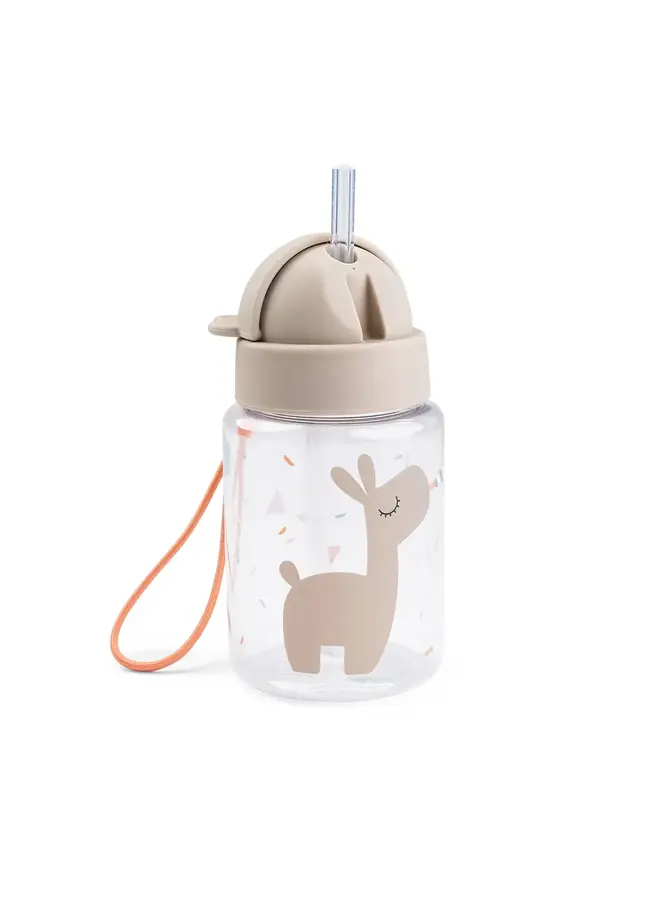 Drinkfles met rietje Lalee sand