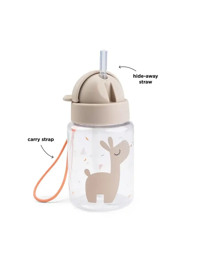 Drinkfles met rietje Lalee sand