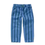 Straight denim pants stripes blue denim