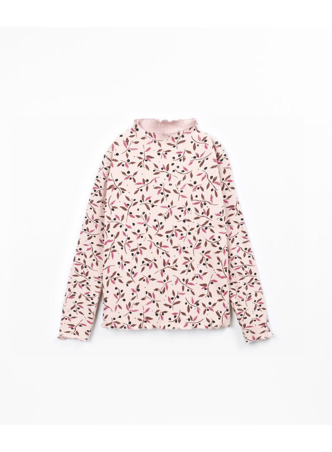 Longsleeve w. high neck flowers