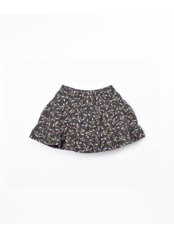 Ruffle skort w. leaf print