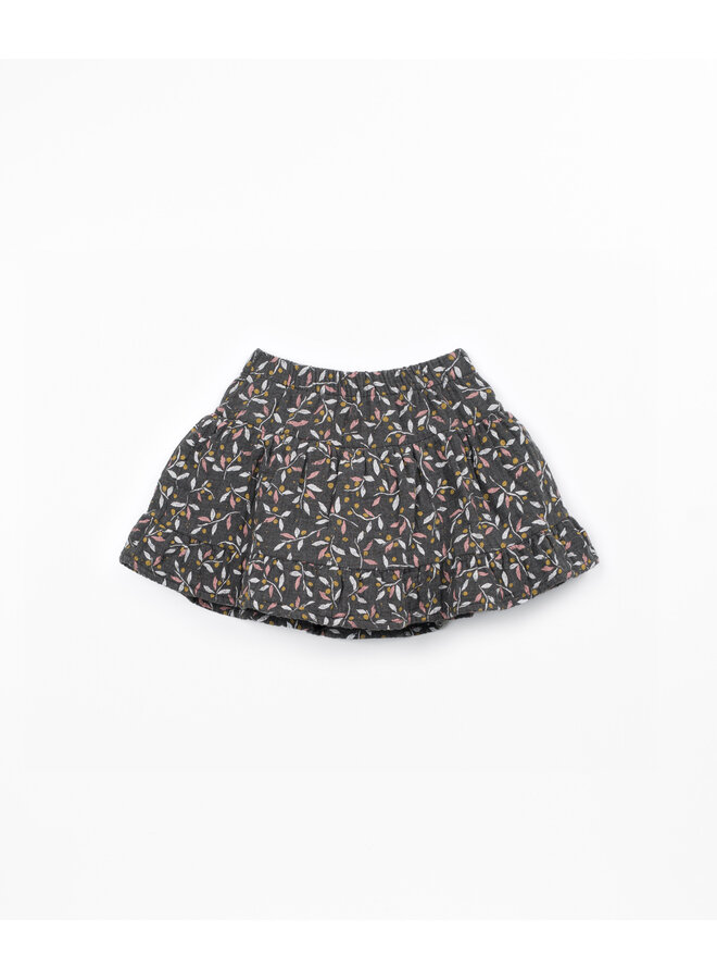 Ruffle skort w. leaf print