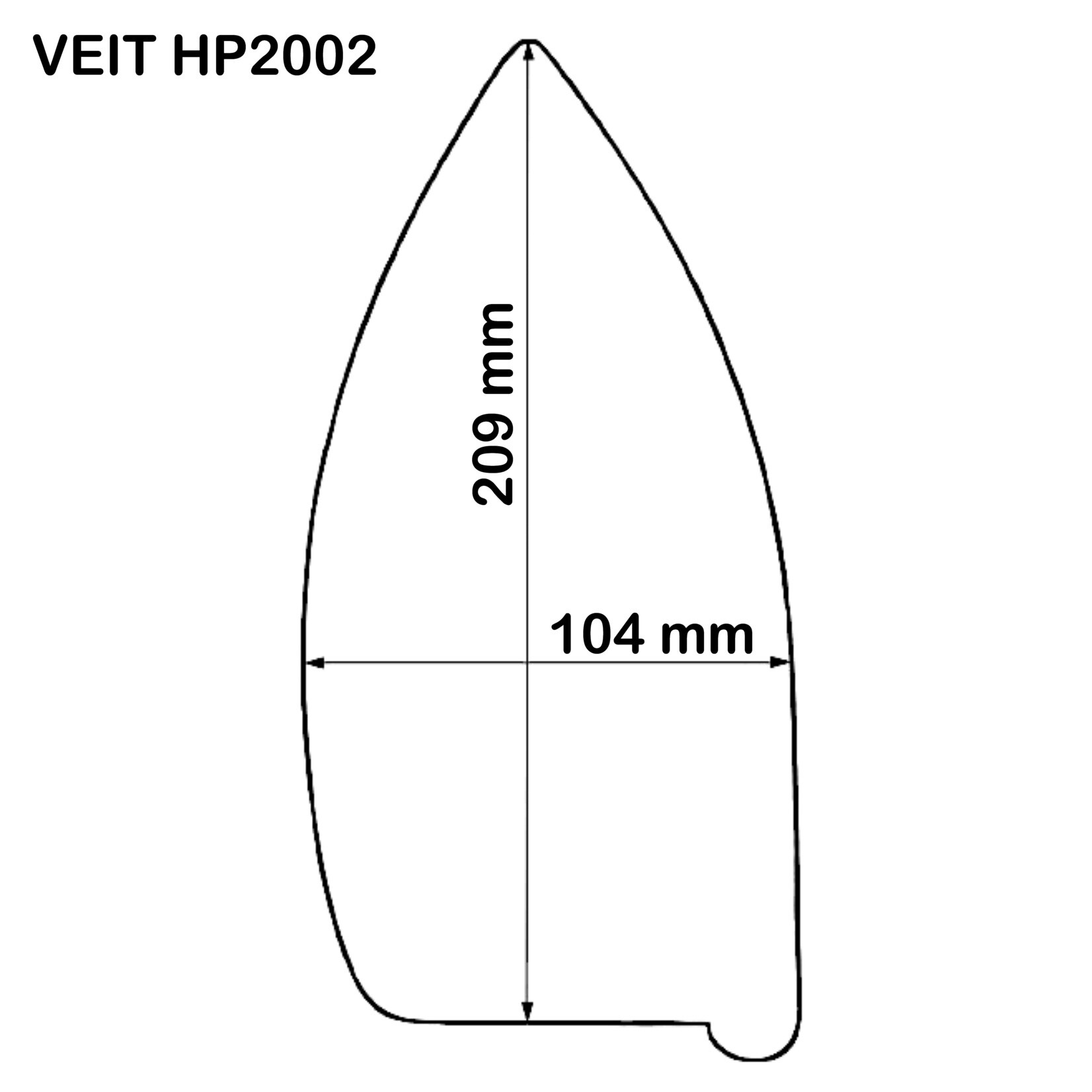 SOLANA Semelle en téflon pour fer VEIT 2000/2002/2129