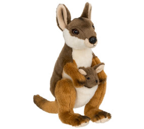 WWF Knuffel Wallaby met Jong 19cm