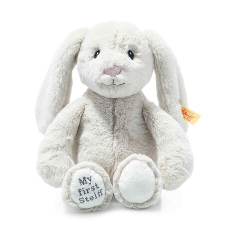 Steiff Knuffel Hoppie Rabbit My First Lichtgrijs 26cm