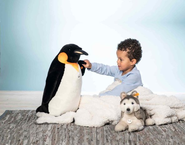 Steiff Knuffel Palle Koningspinguin Zwart/Wit 52cm