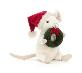 Jellycat Knuffel Muis Merry Mouse Wreath Jellycat Knuffel Muis Merry Mouse Wreath