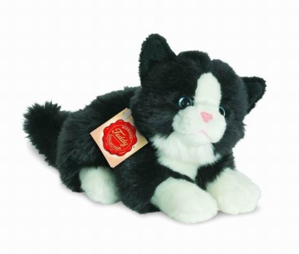 Hermann teddy Knuffel Kat Zwart Wit Hermann teddy Knuffel Kat Zwart Wit