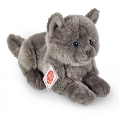 Hermann teddy Knuffel Kat Karthuizer Chartreux Liggend Hermann teddy Knuffel Kat Karthuizer Chartreux Liggend