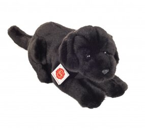 Hermann teddy Knuffel Hond Labrador Zwart Liggend 30cm