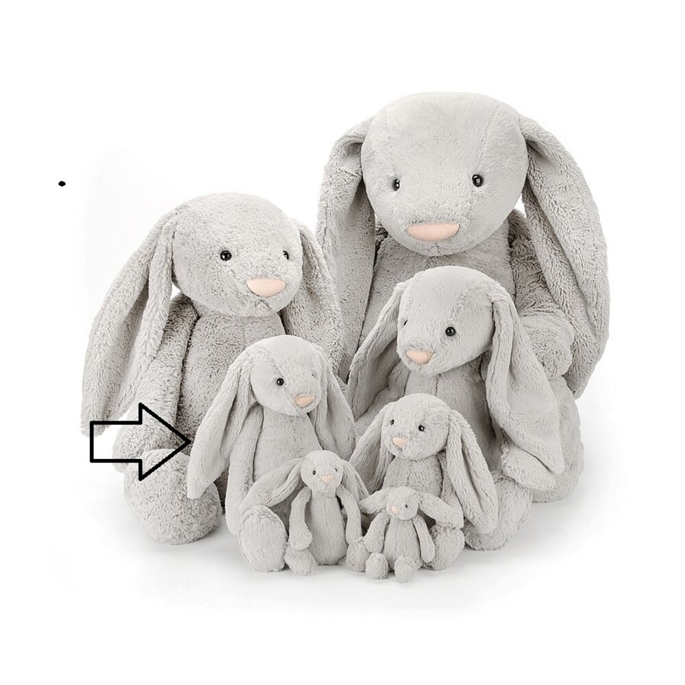 Jellycat Knuffel Konijn Bashful Silver Bunny Medium Jellycat Knuffel Konijn Bashful Silver Bunny Medium