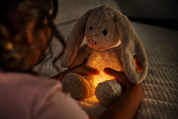 Steiff Knuffel met Licht Hoppie Haas 28cm