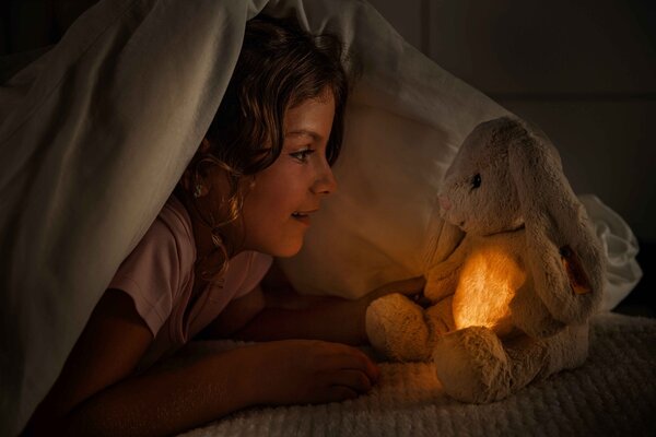 Steiff Knuffel met Licht Hoppie Haas 28cm