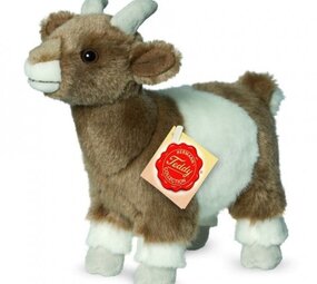 Hermann teddy Knuffel Geit Bruin Wit 22cm