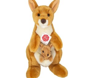 Hermann teddy Knuffel Kangaroe met Baby 30cm